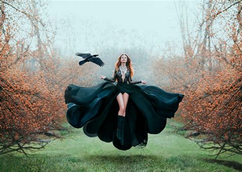 Witch floating 12 feet above the ground